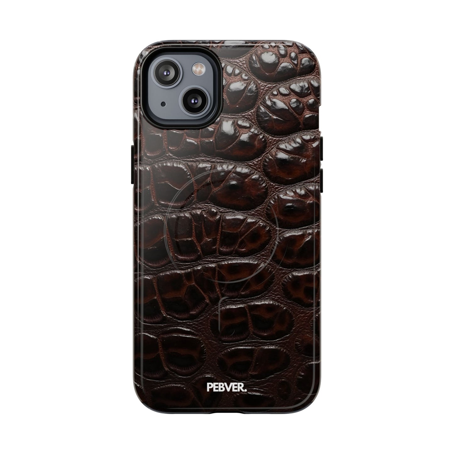 Leather | MagSafe Phone Case PEBVER. iPhone 14 Plus Glossy
