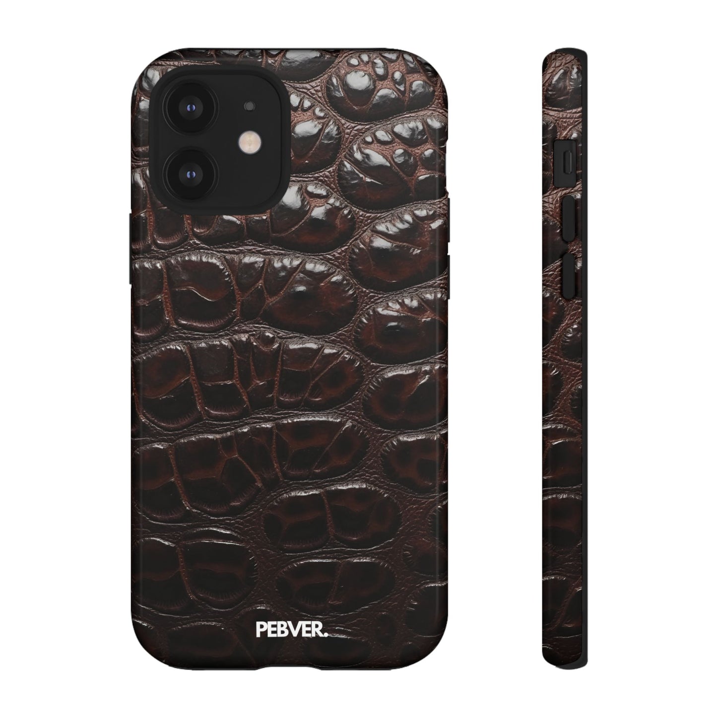 Brown Leather | Phone Case Phone Case PEBVER. iPhone 12 Glossy