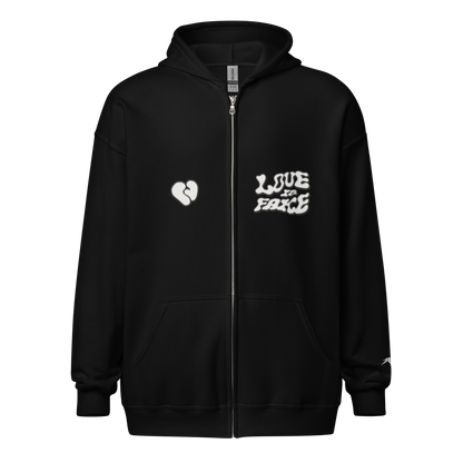 Love Is Fake | Zip PEBVER. Black S